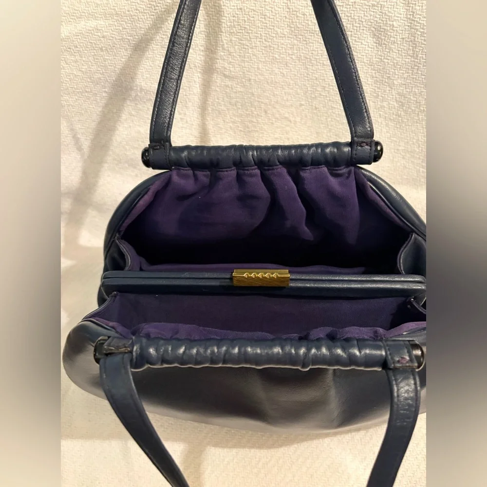 Classic Black Leather Satchel Handbag